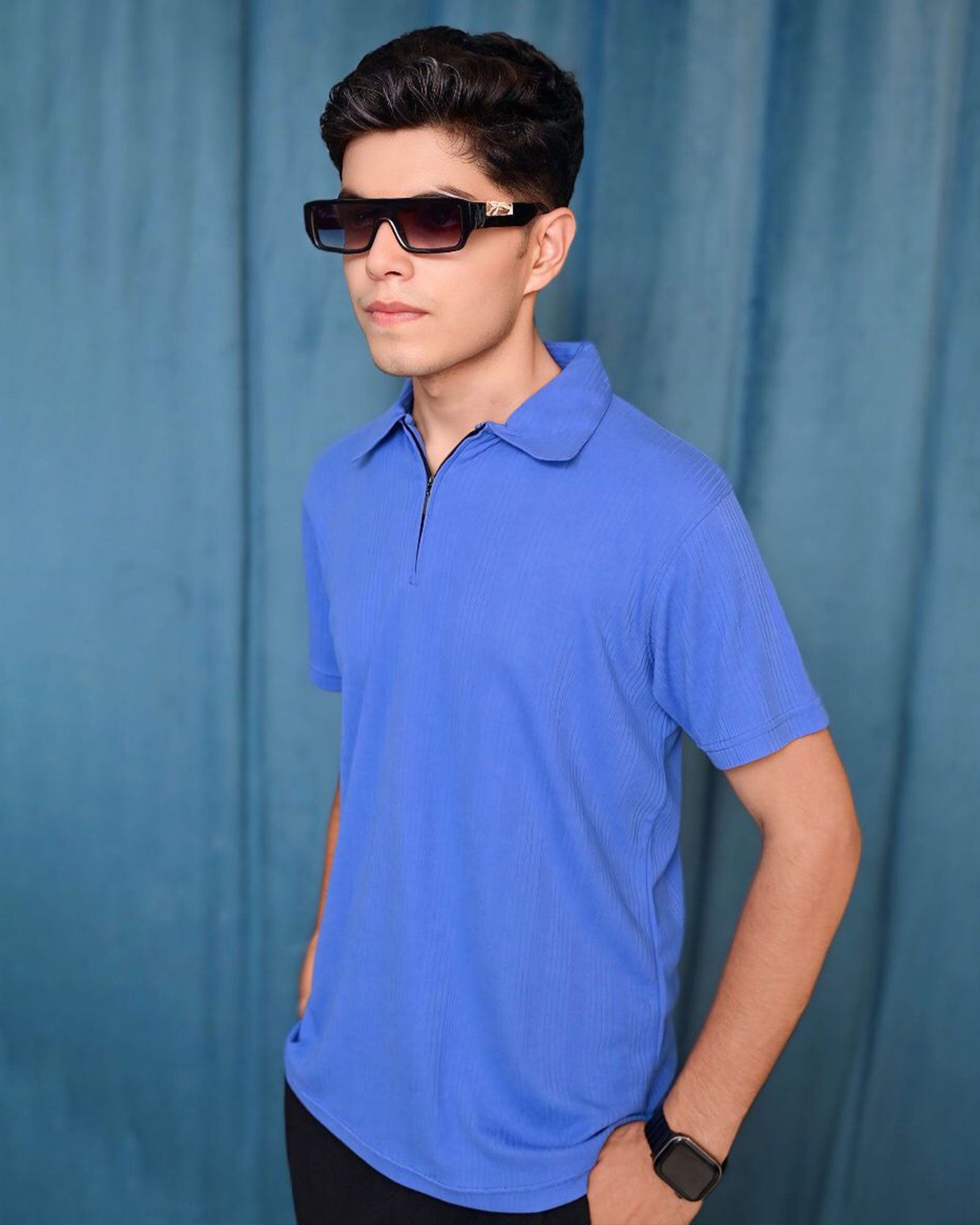 Noir Zip Polo Shirt