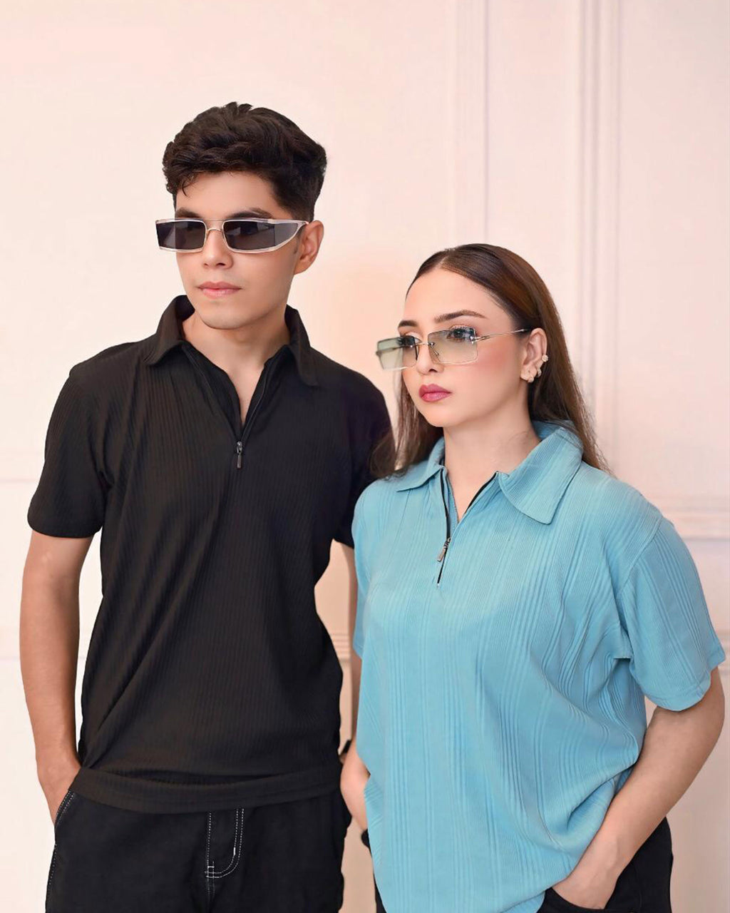 Noir Zip Polo Shirt