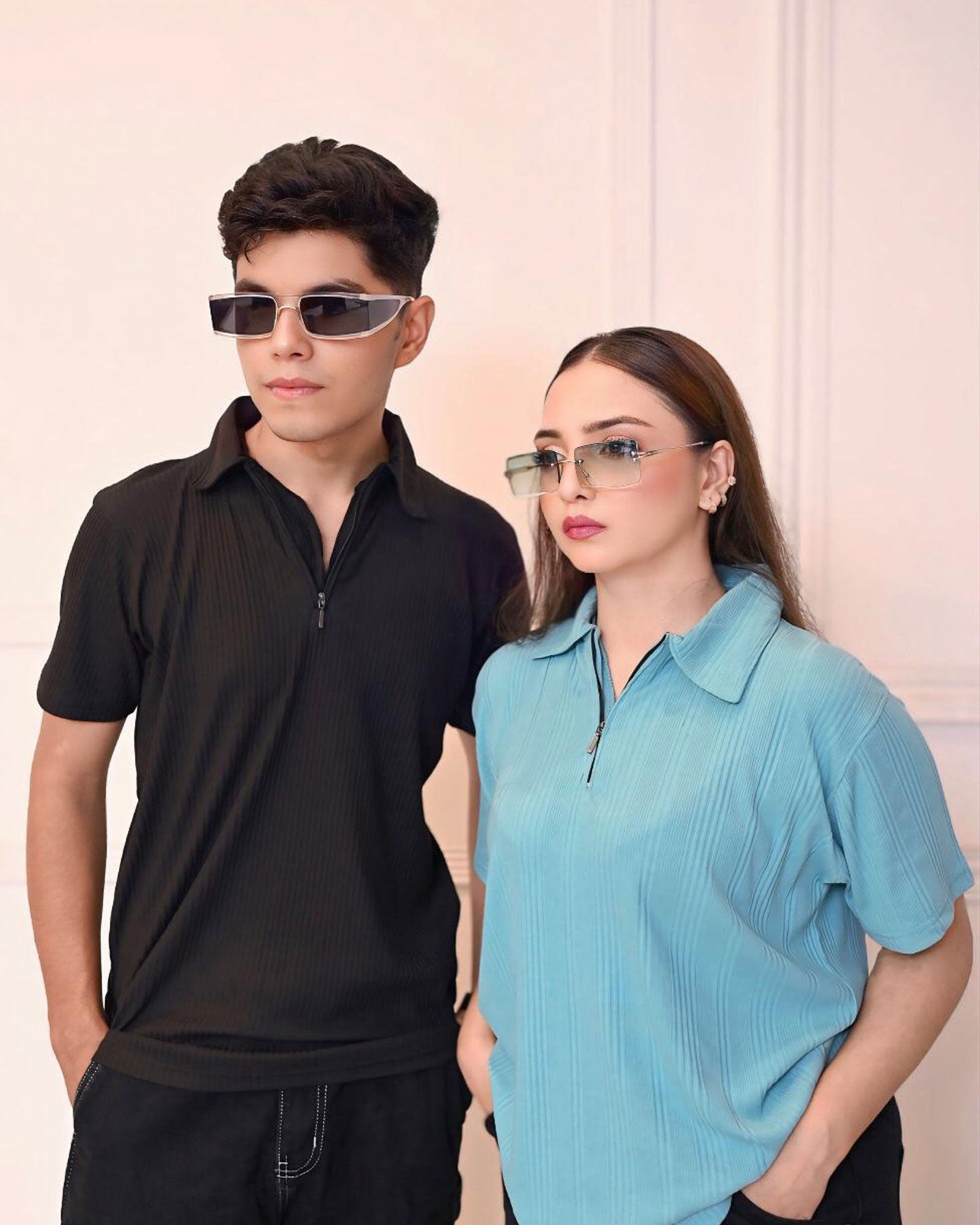 Noir Zip Polo Shirt
