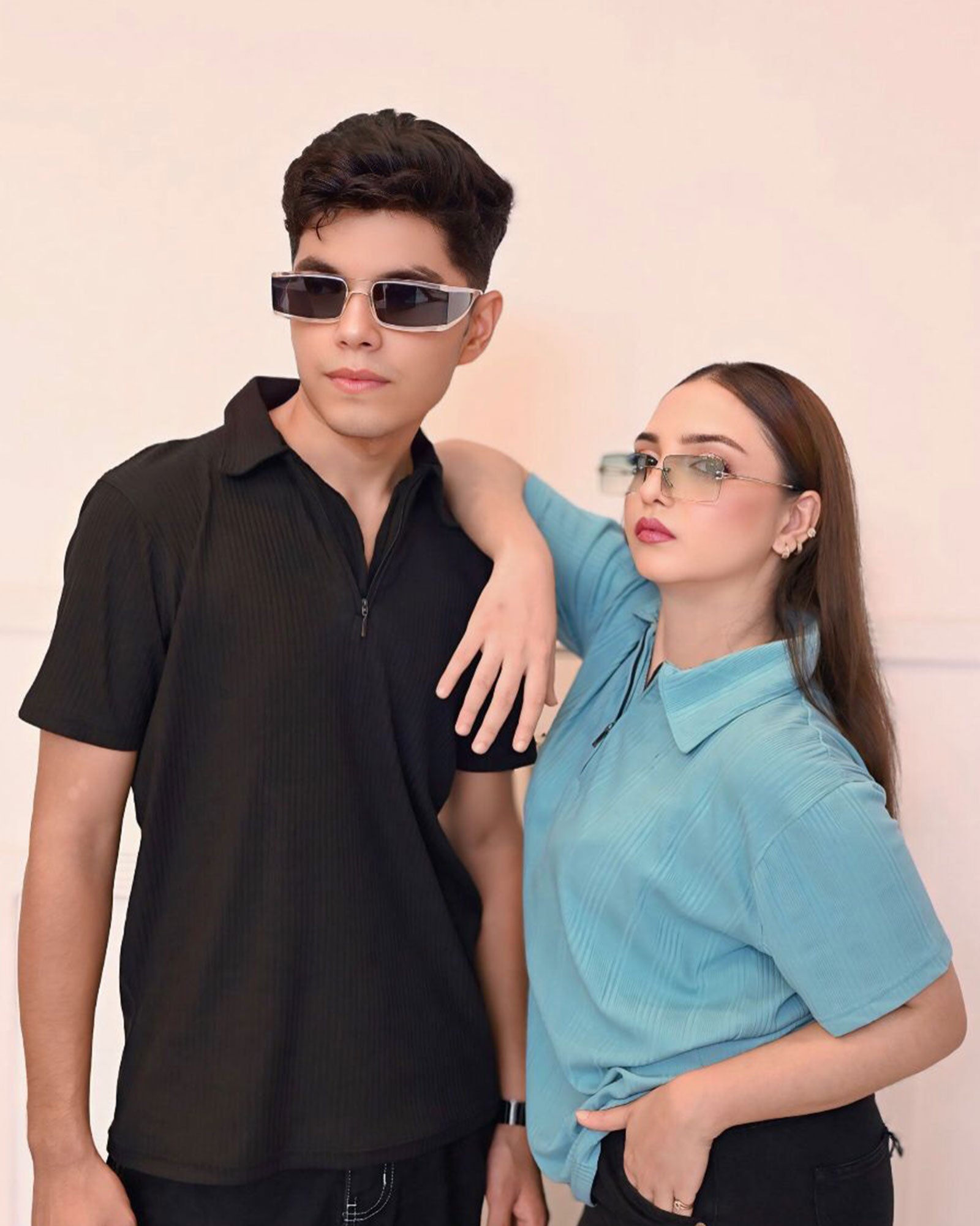 Noir Zip Polo Shirt