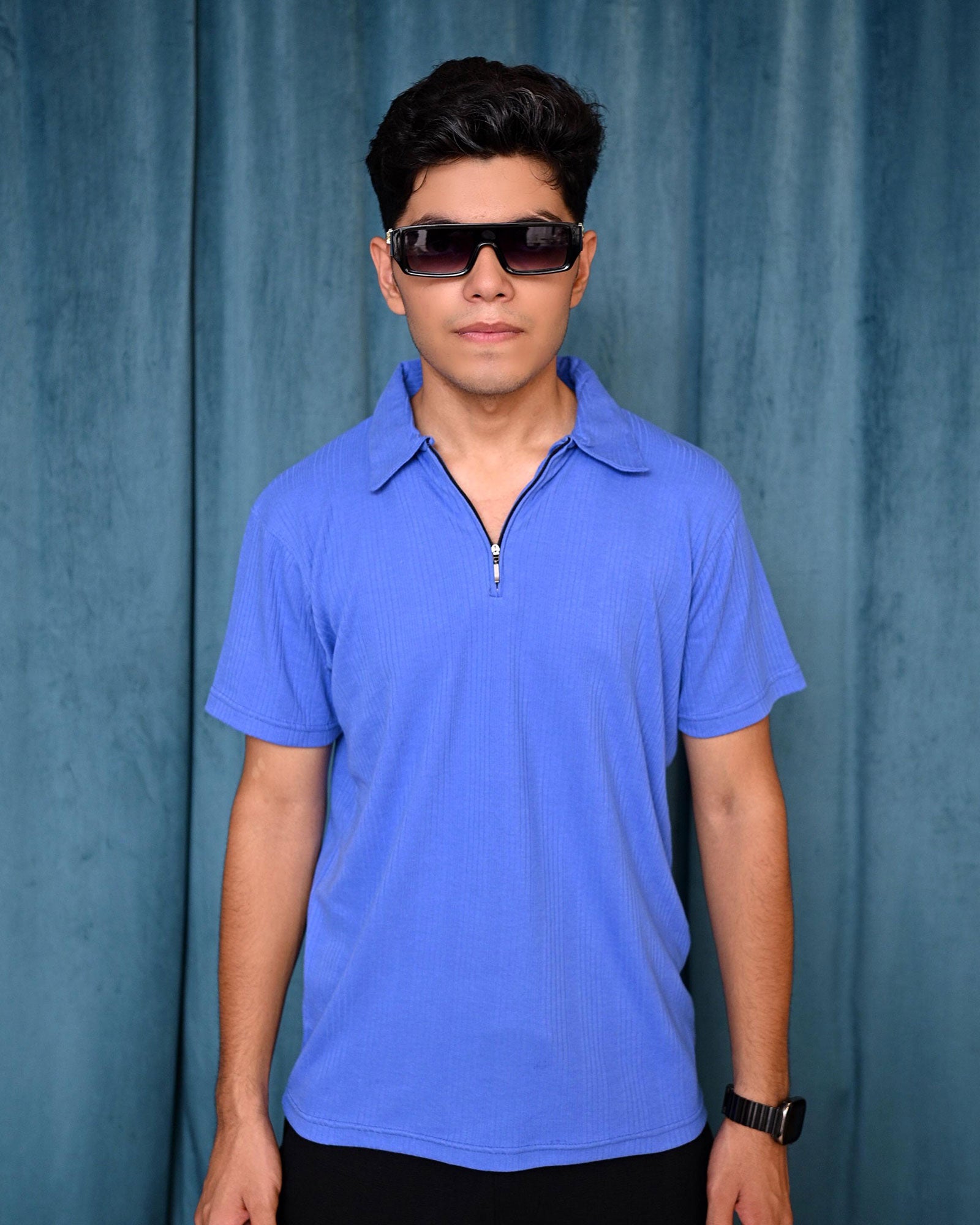 Noir Zip Polo Shirt